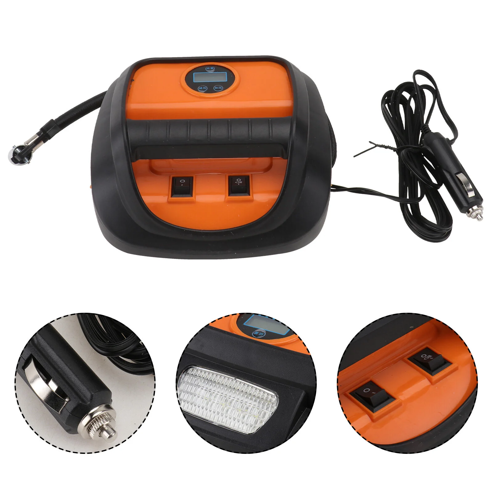 

100 W Car Air Pump Inflatable Auto Tire Double Cylinder Inflator Vehicle-mounted Automobile