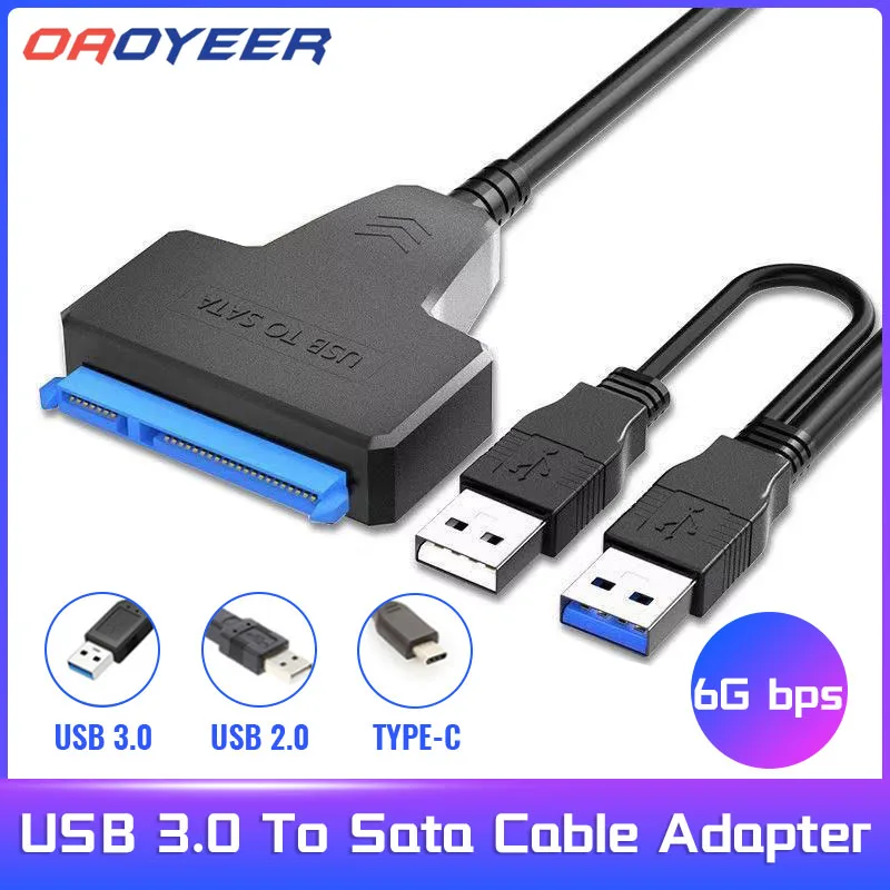 

USB Sata Cable Sata 3 To Usb 3.0 Computer Cables Connectors Usb 2.0 Sata Adapter Cable Support 2.5 Inches Ssd Hdd Hard Drive
