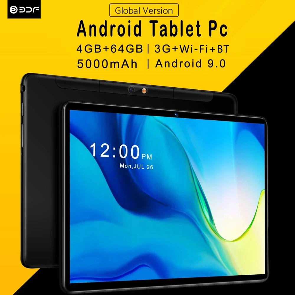 

BDF Tablet 10.1 inch Tablet PC Octa Core 3G/4G Phone Call 4GB+64GB ROM Google Browser Bluetooth Wi-Fi Sim Card Android 9.0 Tab