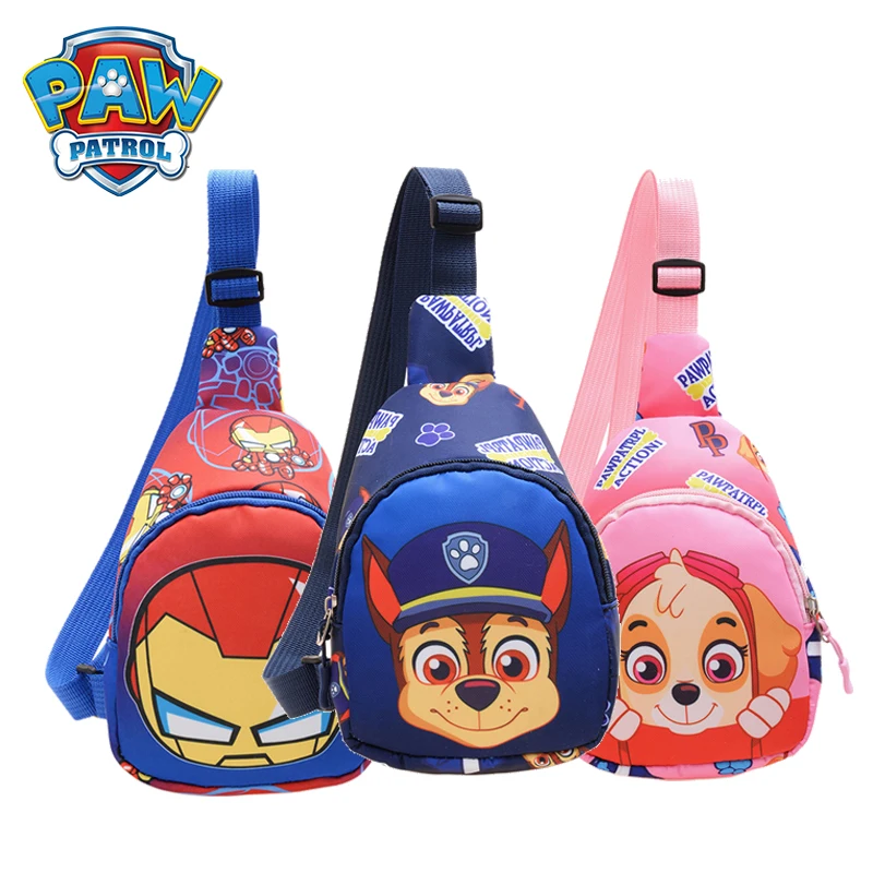  PAW Patrol Children's Chest Bag Baby Boy Girl Cute Outdoor Casual Shoulder Bag Small Cartoon Chase Skye Dog Kid Zipper Wasit Bag 