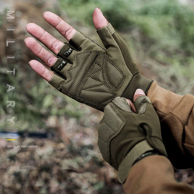 Тактические велосипедные перчатки для мужчин и женщин Нескользящие с закрытыми