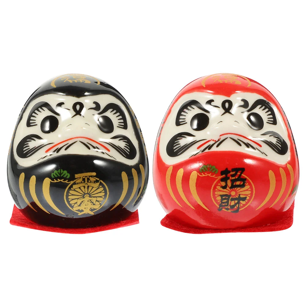 

Dharma Eggs Fortune Daruma Traditional Japanese Figurines Dashboard Decor Ornament Fengshui Ceramic Car