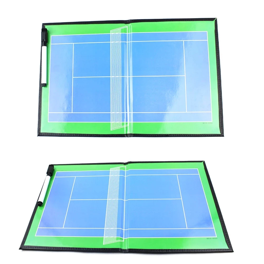 

With Pen Tennis Accessories Training Magnetic Board Folding Coaching Faux Leather Competition Erasable Teachers Portable Gift