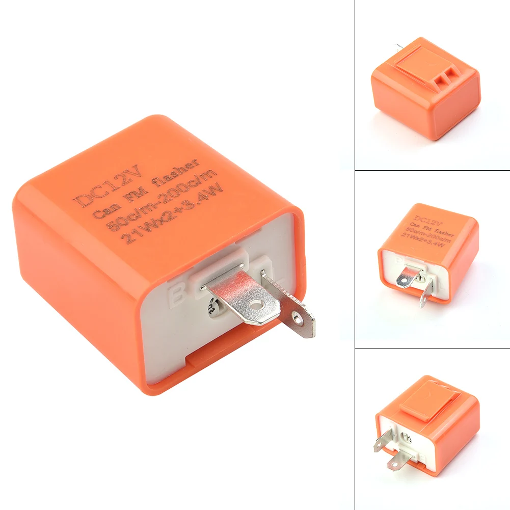 

2 Pin LED Flasher Relay ABS Plastic Circuit Protection Motorbike Overload Protection Speed Adjustable Brand New