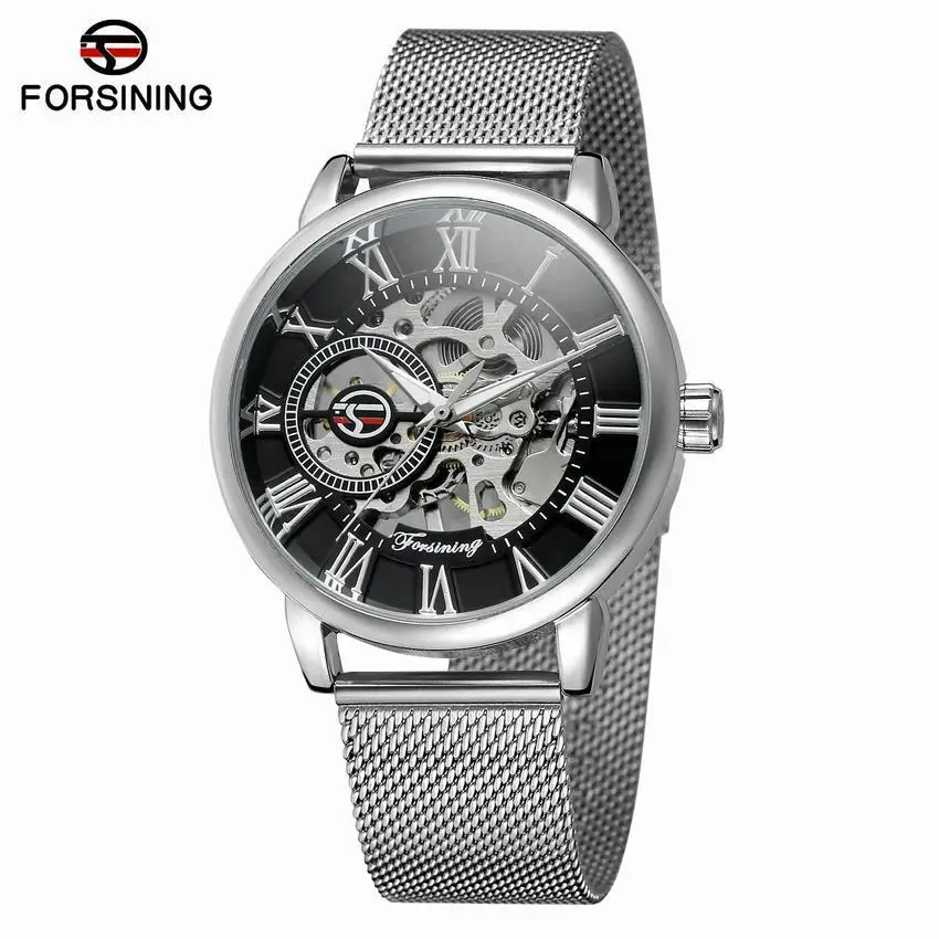 2022 Authentic Hot Hollow Men's Mechanical Watch Waterproof Men's Watch Business Casual Men's Watch Mesh Belt