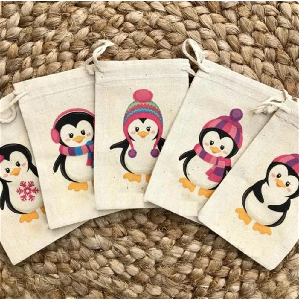 12 pieces Penguin candy Goodie chocolate Treat Bag Winter Wonderland Themed girl Boy Baby Shower Birthday Party decoration Favor