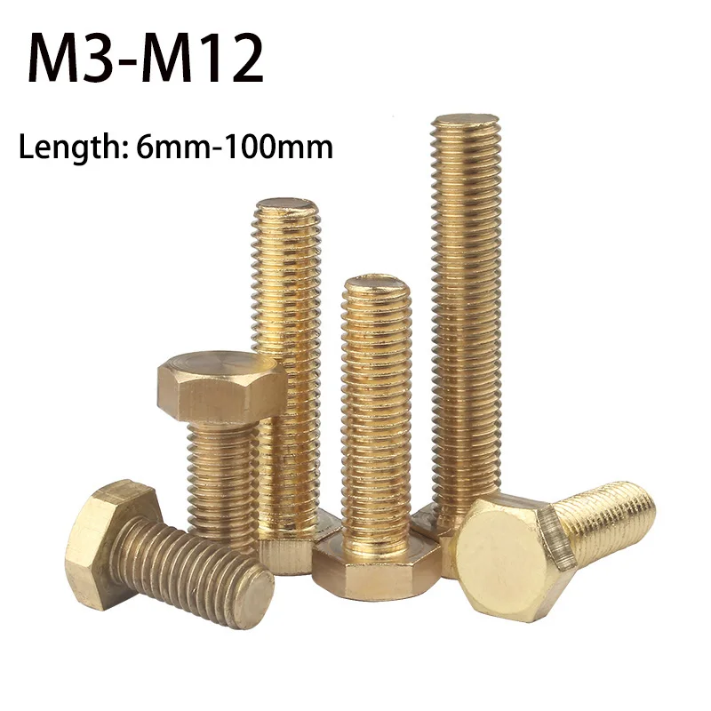 

Латунный внешний шестигранный винт, ручка из медного сплава, шестигранная резьба длиной от 6 мм до 100 мм