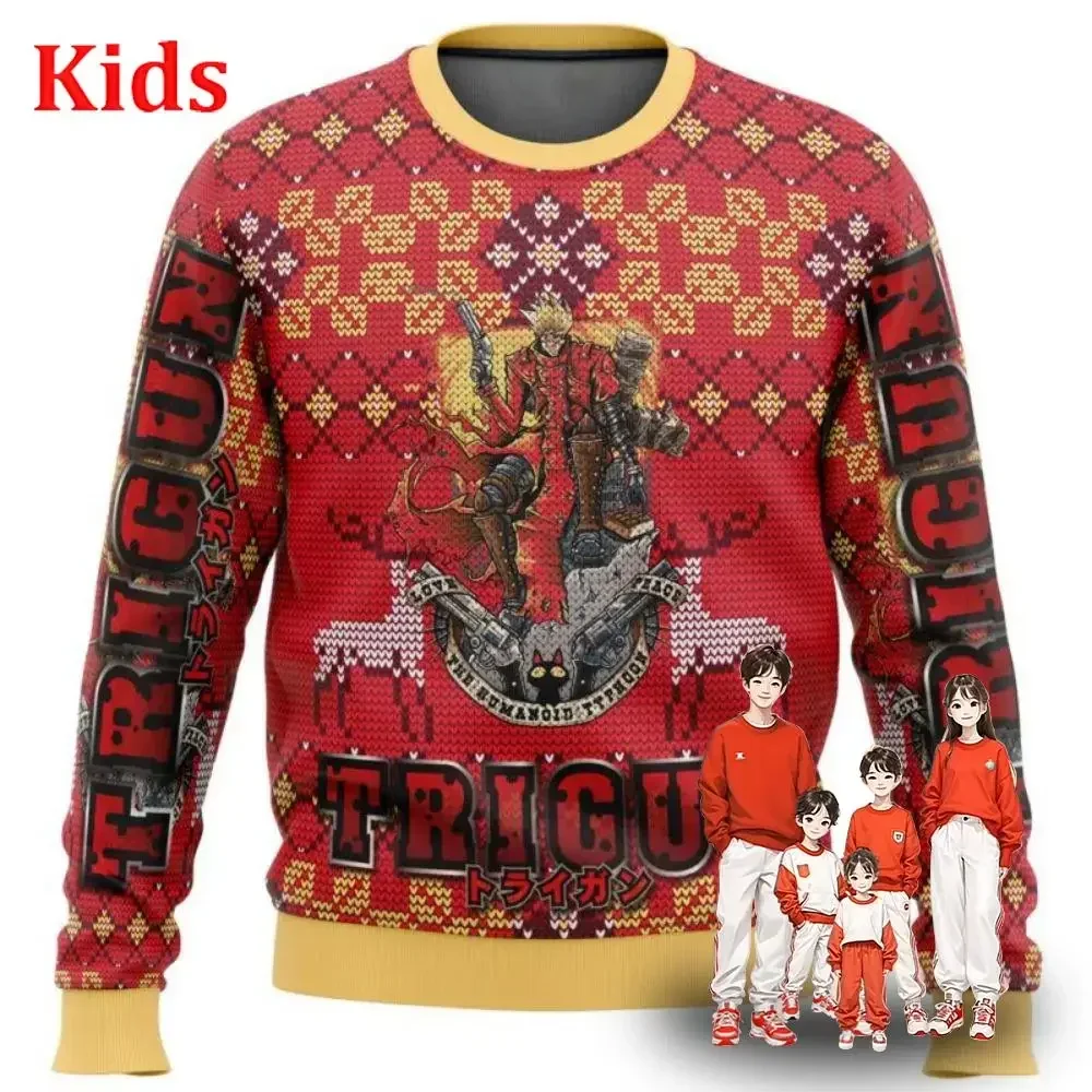 Рождественский свитер Trigun Vash с накладными карманами хлопковый пуловер в