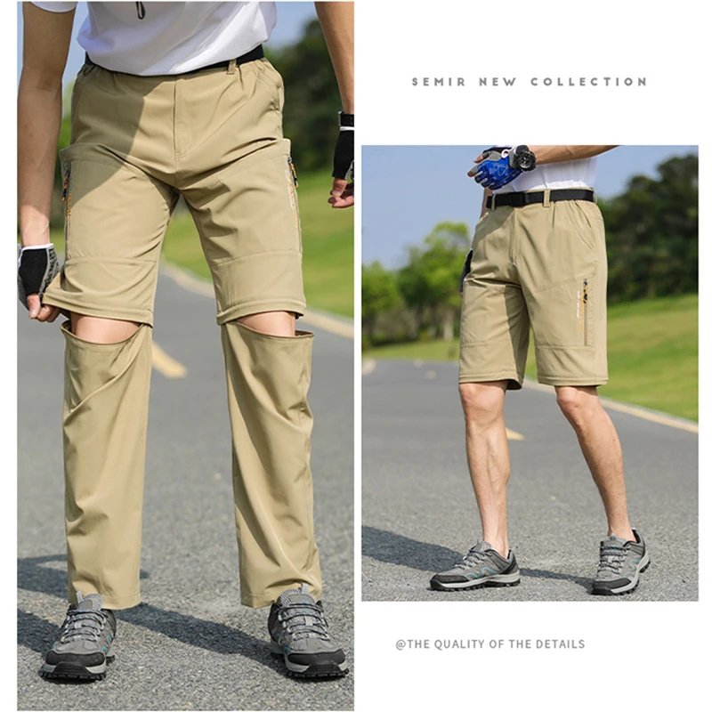Quick Shorts Summer Removable Mens Pants Trousers Outdoor Waterproof Hiking Sport Trousers Breathable Camping Trekking Shorts