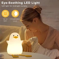 cute duck shape night light with warm color dimming function 1200mah rechargeable lamp with touch control decorative lights