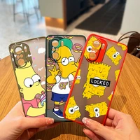 the simpsons disney boy case phone for xiaomi redmi 9a 10c 9t 9c note 11 10 9 8 7 pro 5g frosted translucent matte cover