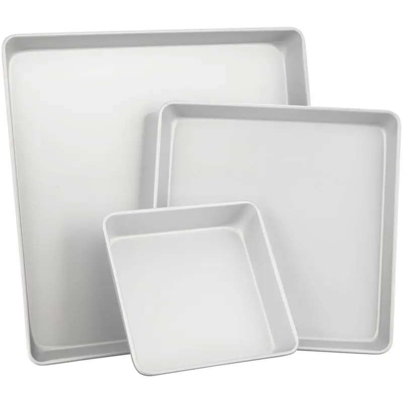

Performance Pans Square Cake Pans Set, 3 Piece - 8, 12 and 16-Inch Cake Pans