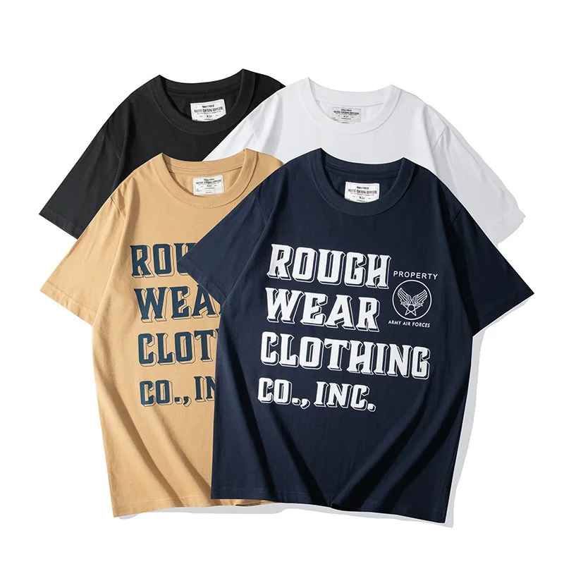 

Футболка OKONKWO Мужская в стиле милитари, толстая тенниска с круглым вырезом и коротким рукавом, 2023