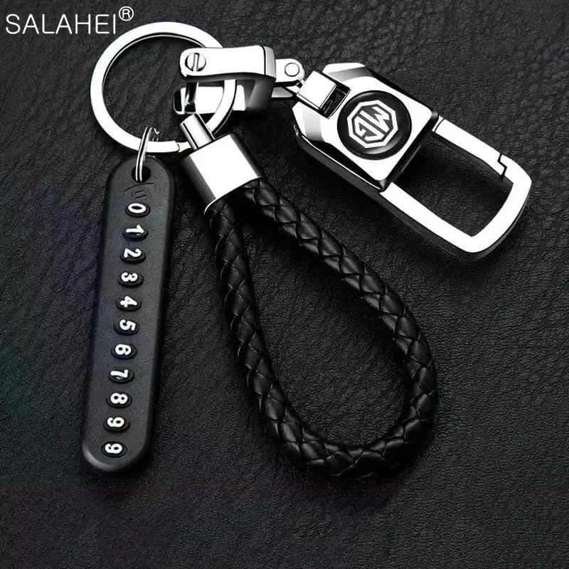 Zinc Alloy Car Styling Keychain Key Ring For Morris Garages MG 3 5 6 7 HS ZS GS Hector TF GT ZR RX5 RX8 350 550 Auto Accessories