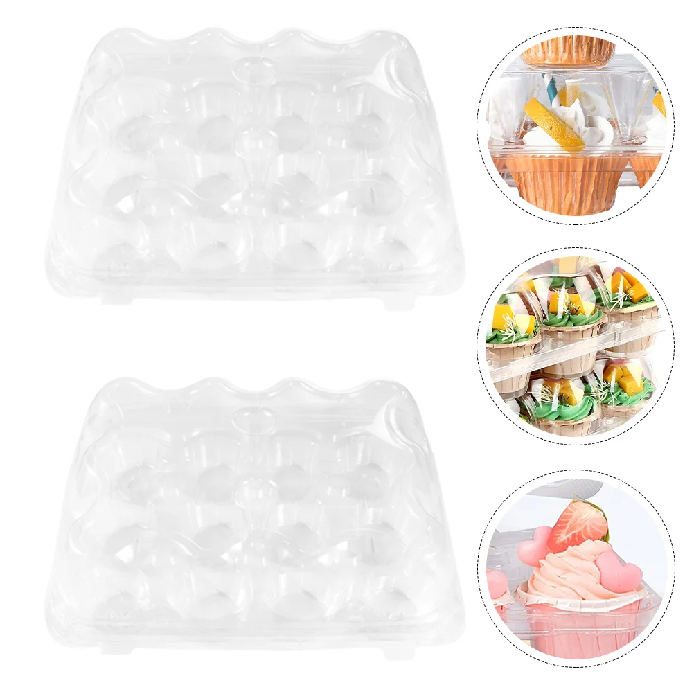 2 шт. штабелируемые мини-контейнеры для кексов коробки транспорта маффинов