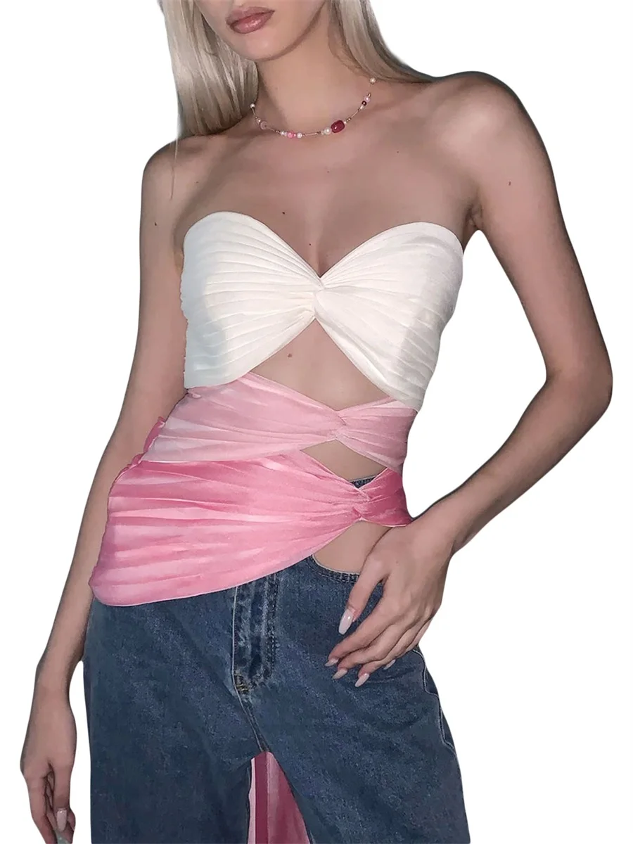 

Floral Print Halter Neck Sleeveless Ruffle Bandeau Top for Women - Stylish Summer Off Shoulder Tube Blouse