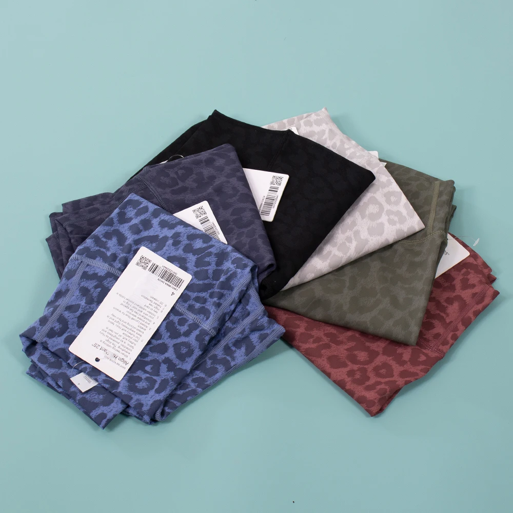 Yoga Leopard Print Leggings Gym Fitness Sport Tights High Waist Solid Women Nude Seamless Women's Pants Sportswear Trousers