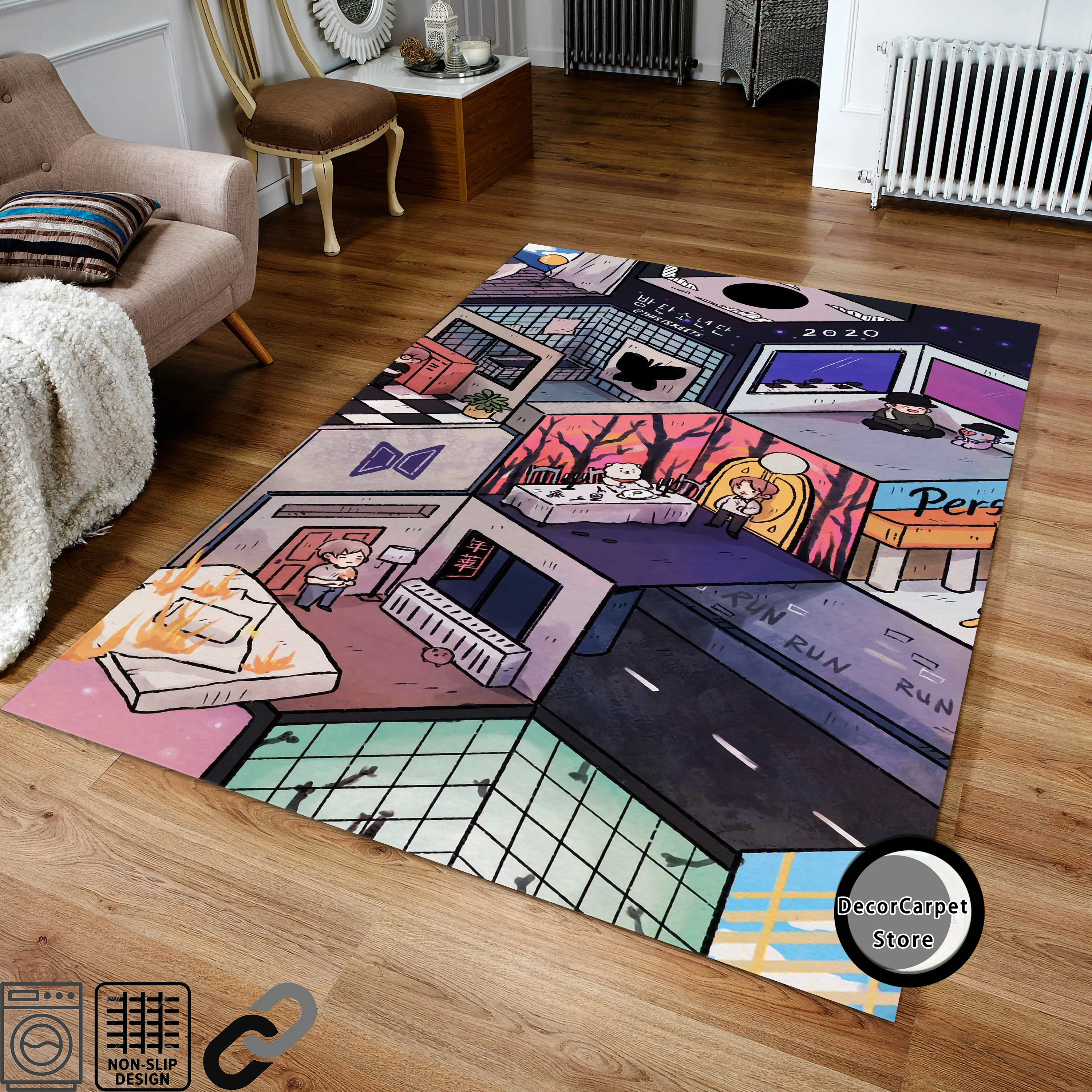 

Anime Rug Manga Rug Living Room Bedroom Rug Kitchen Rug Custom Rug Art Decor Rugs Home Decor Rug Personalized Rug Cool Rug