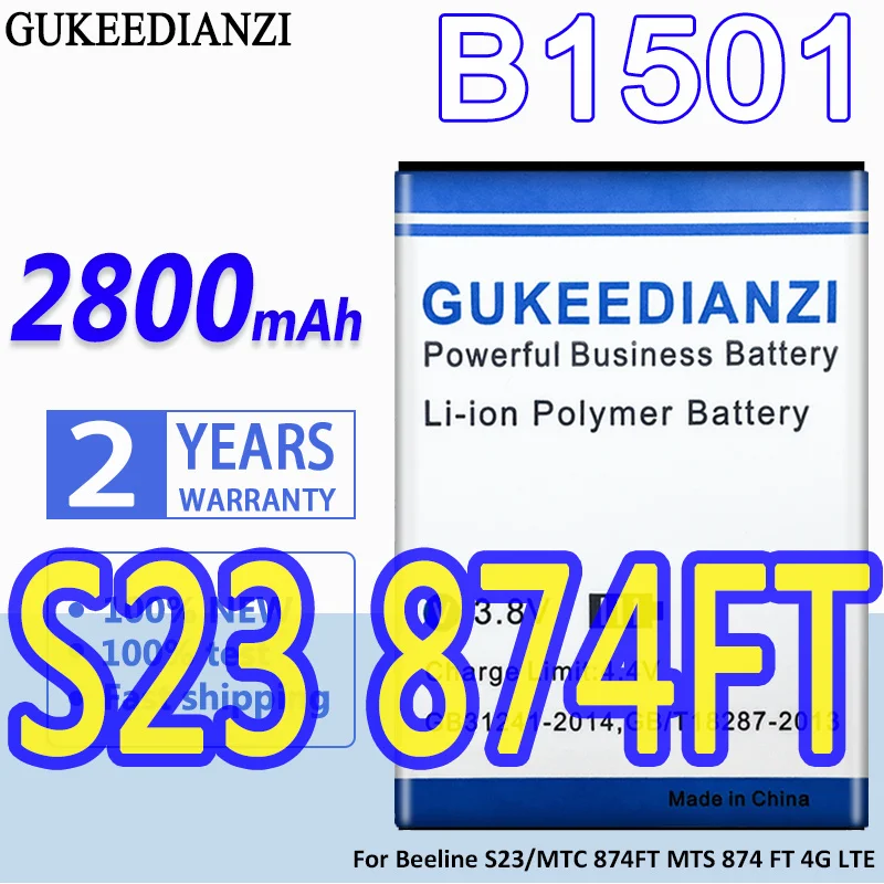

GUKEEDIANZI Battery B1501 2800mAh For MTC 874FT MTS 874 FT 4G LTE Wi-Fi Poytepa WIFI Router Hotspot Mode Replacement Batteries