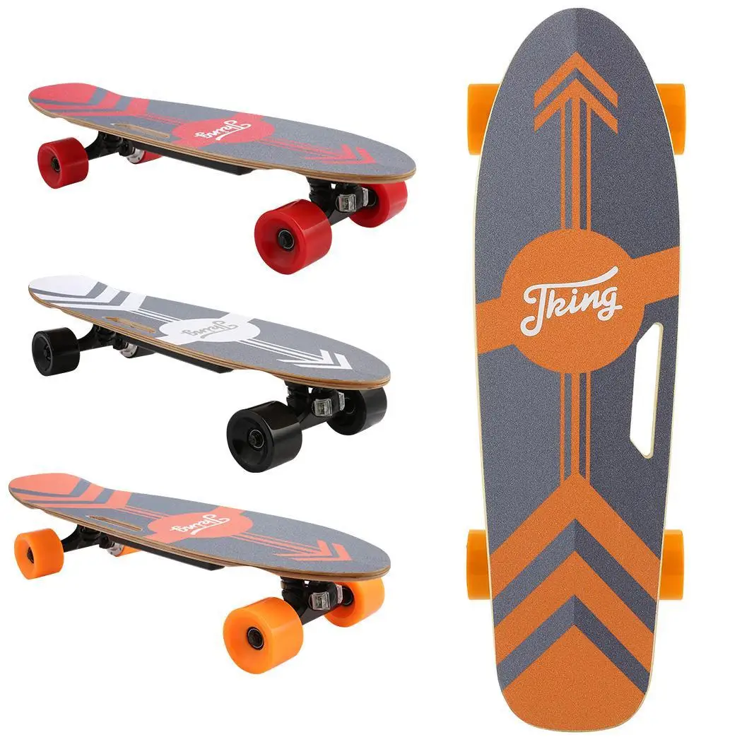 

3-Speed Electric Skateboard 350W Brushless Motor with Remote Controller Electric Scooter 12MPH Top Speed 8 Miles Range 3 Speeds