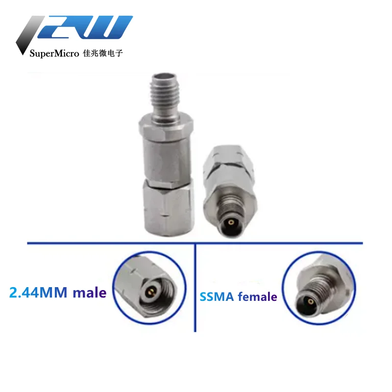 2.4MM MALE TO SSMA FEMALE MMA WAVE HIGH FREQUENCY ADAPTER 40GHZ stainless steel test head