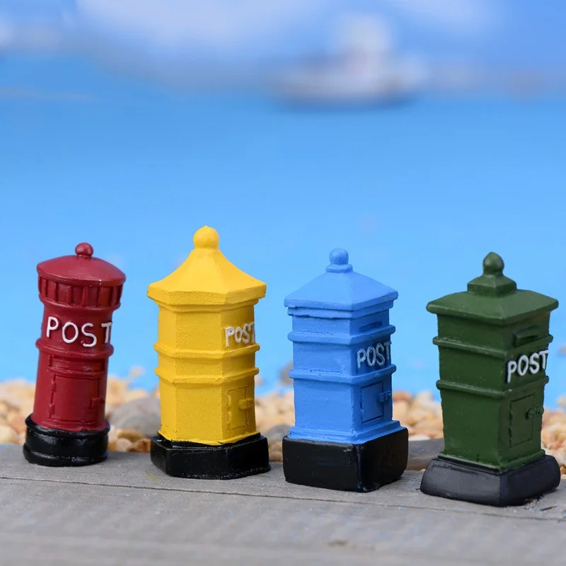 

Moss Micro Landscape Resin Ornament Nostalgic Mailbox Small Letterbox European Retro Craft Ornament