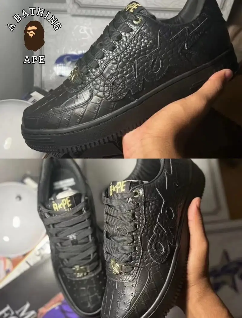 A BAThing APE BAPESTA SK8 DUNK White Black Ovo Co Branded Street Fashion Vibe Low Top Casual Sports Shoes Board Shoes