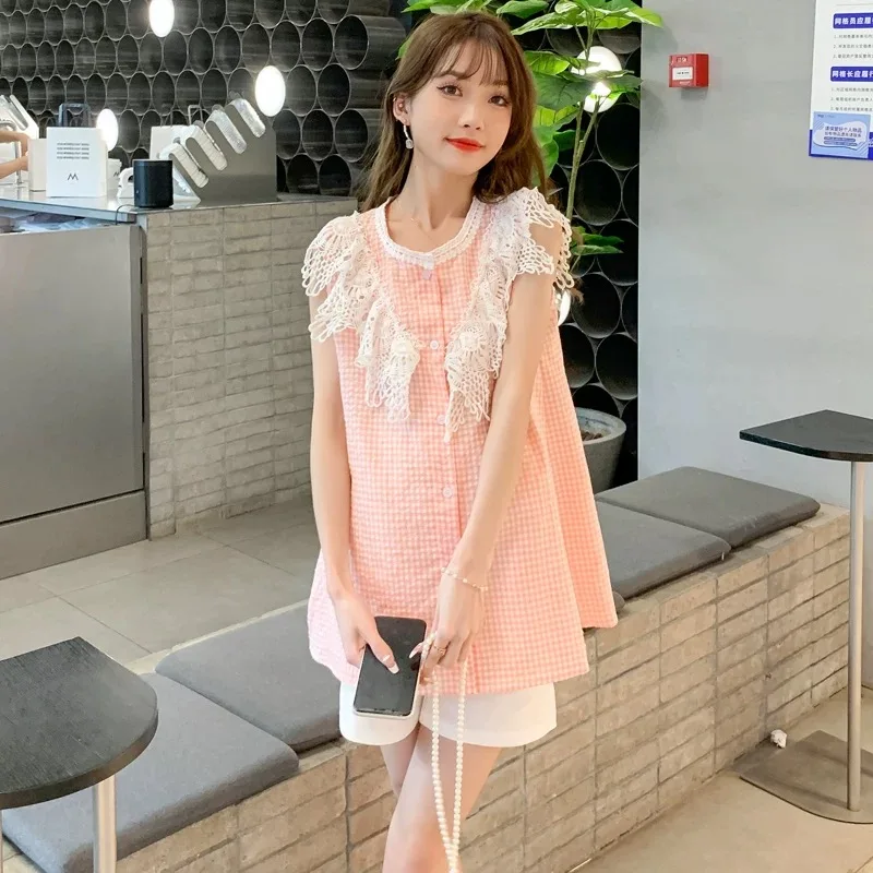 

Spring 2022 Maternity short sleeve shirt large size maternity dress2022
