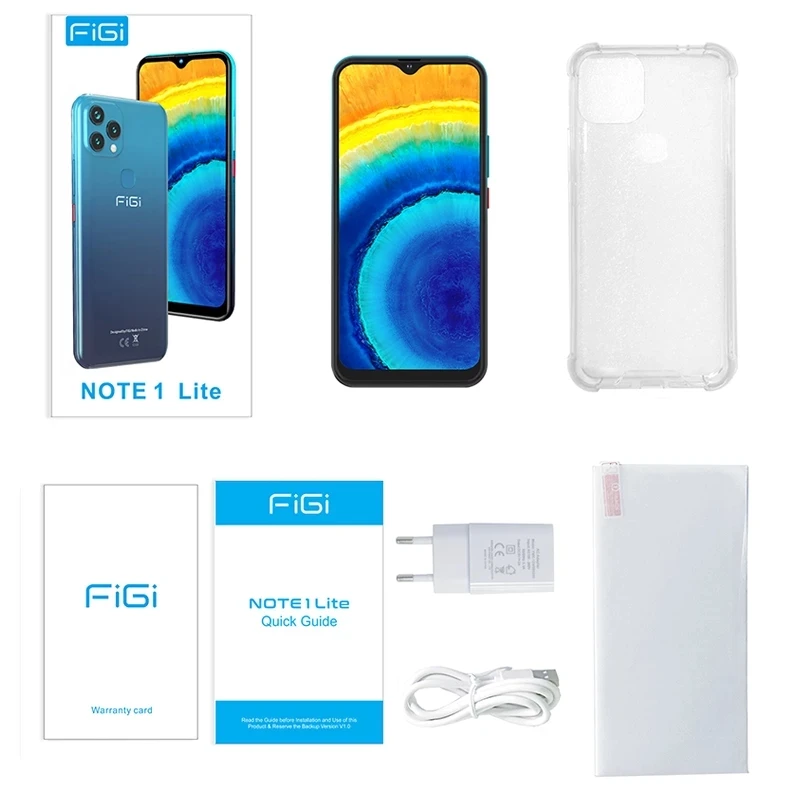 FIGI Note 1 Lite Octa Core 4GB 64GB Mobile Phone Android 11 4G Smartphones 16MP Triple Cameras Cellphones Global Version 4500mAh