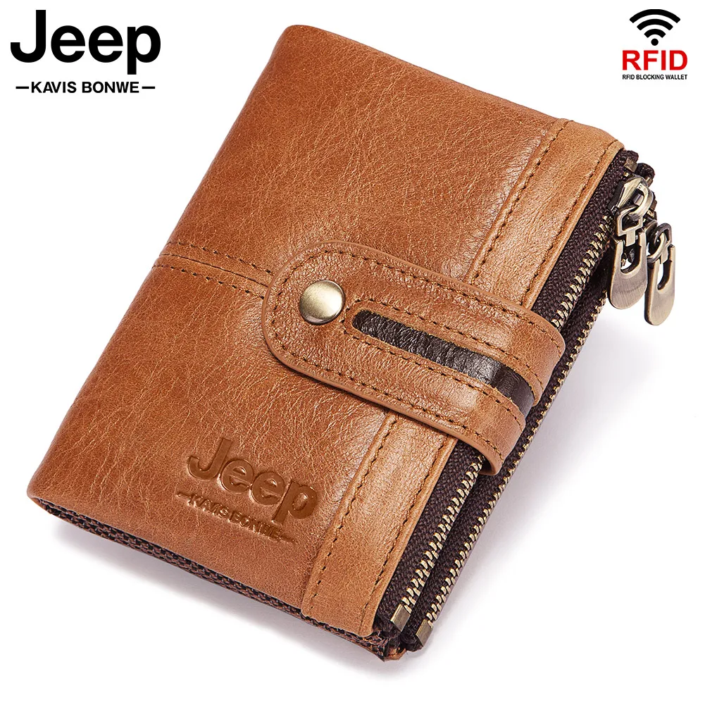 

Short Men Wallets Genuine Leather Hasp Zip Coin Pocket Bifold Anti-thef Credit Card Holder Casual Multi Slot Male Small Clutch