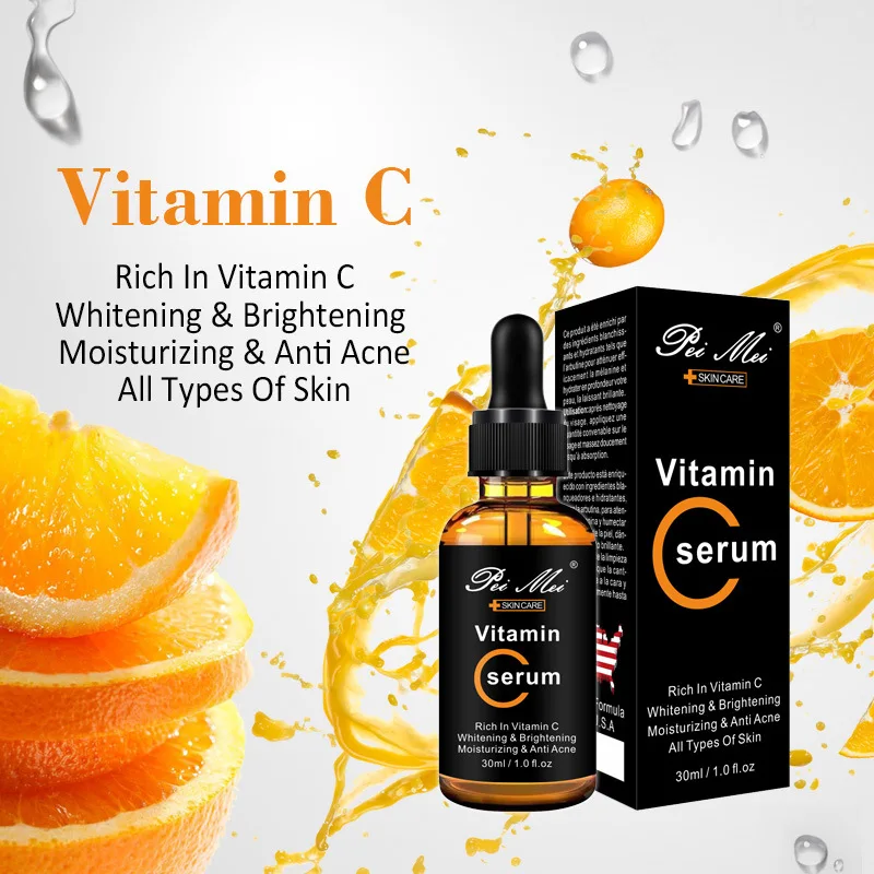 

Skincare Products Vitamin C Facial Serum Brighten Skin Lighten Spots Hyaluronic Acid Face Essence Skin Care Products 30ml