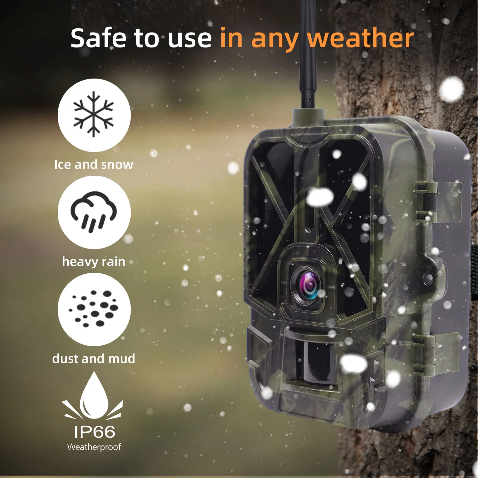 

4K 36MP APP 4G Control Cloud Hunting Camera Outdoor Tracking Game Cam Night Vision 120° Detection Wildlife Reconnaissance