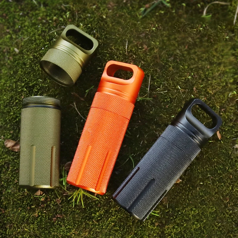 

Aluminum Alloy Airtight Pill Container Bottle Portable Outdoor EDC Single Chamber Capsule Holder Waterproof Medicine Case