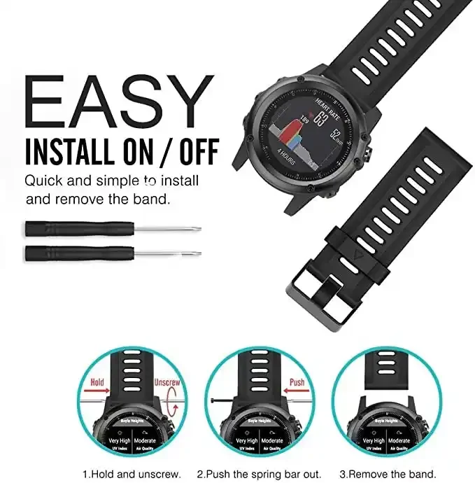 Силиконовый ремешок для наручных часов Garmin 26 22 20 мм