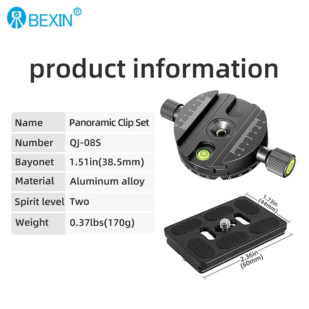 Головка штатива BEXIN QJ-08 для DSLR-камеры панорамный быстроразъемный зажим с
