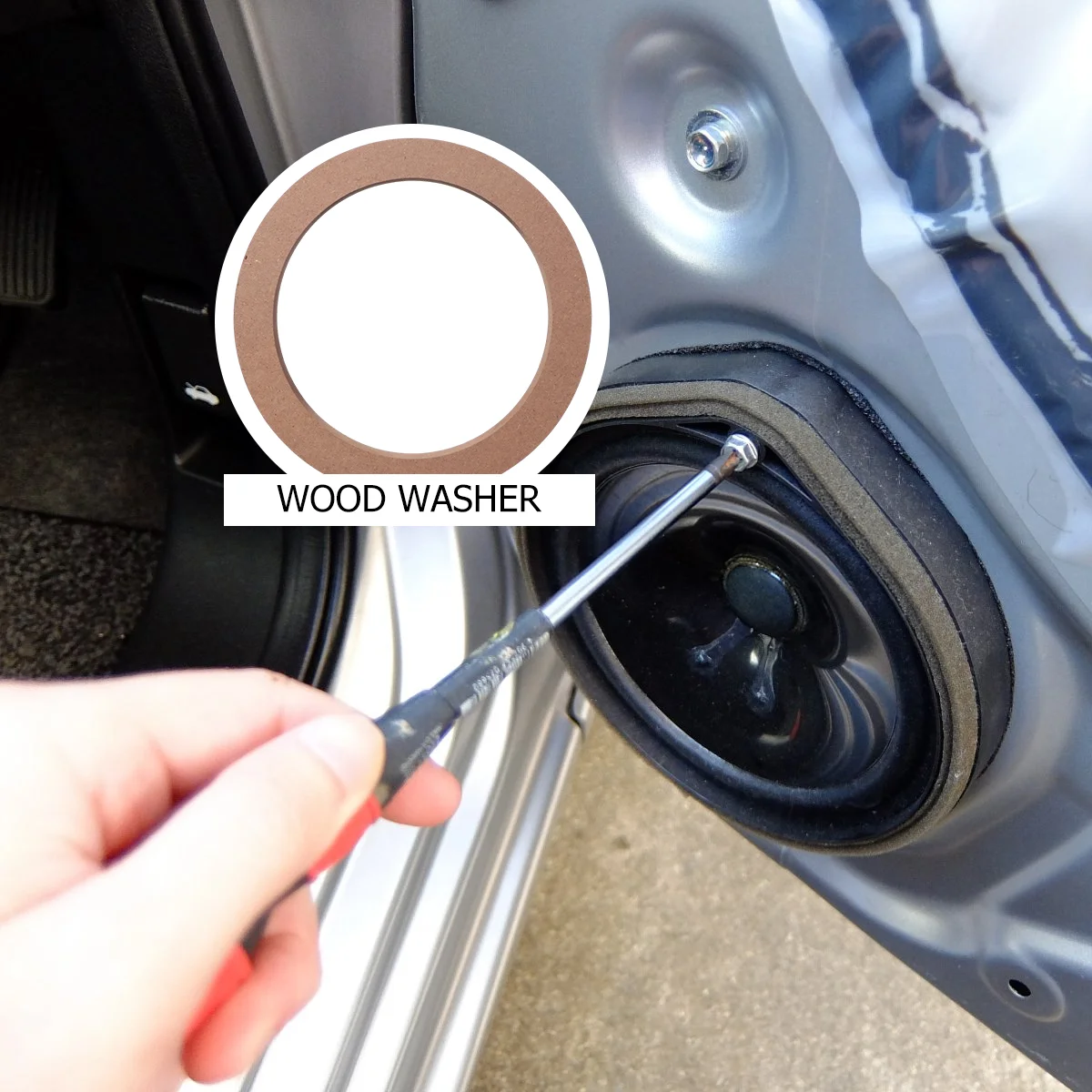 

2 Pcs Speaker Pad Car Adapter Shock-proof Muffler Plate Accessories Auto Wooden