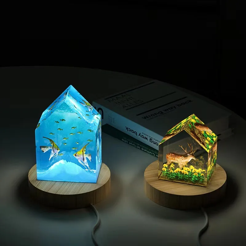 

DIY Night Light Crystal Epoxy Mould House Tender Book File Mould Epoxy Casting Silicone Mould Jewelry Accessories Tool