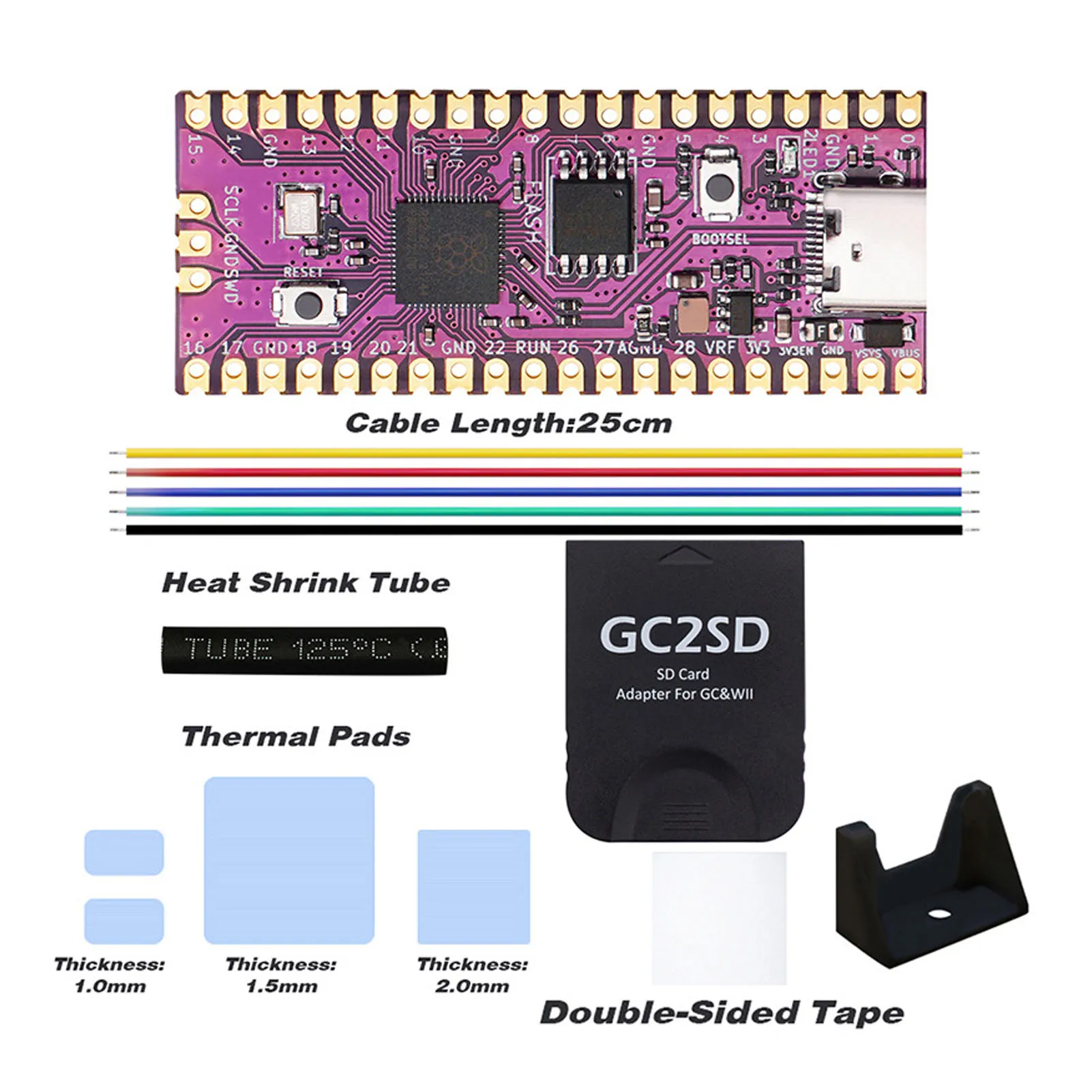 Плата микроконтроллера Dual Core 264KB ARM Cortex M0 + гибкий модуль для процессора RPi Pico NGC