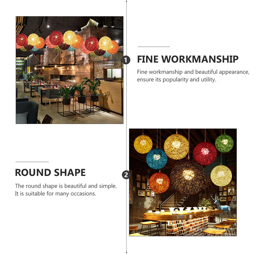 Светильник из ротанга Потолочная круглая люстра с плетеным креплением