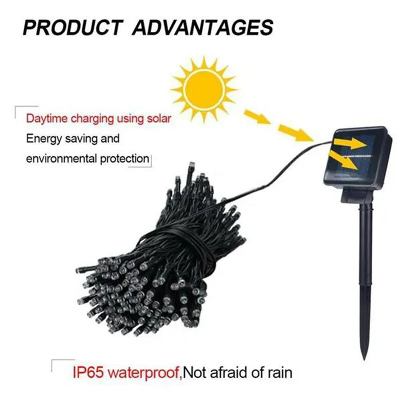 Pаспродажа Гирлянсветильник на солнечной батарее, садовая Водонепроницаемая уличная лампа, рождественское праздничное украшение для дома, 6 в