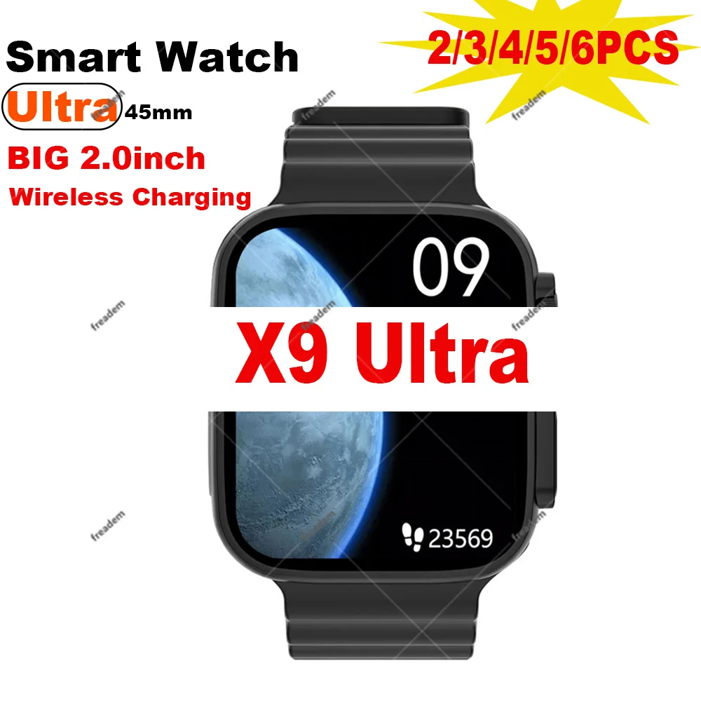 

X9 Ultra Smart Watch Men Women 2.0inch Wireless Charging Bluetooth Call NFC Customize Dail Sports 45mm Smart Watch Pk T800 Ultra