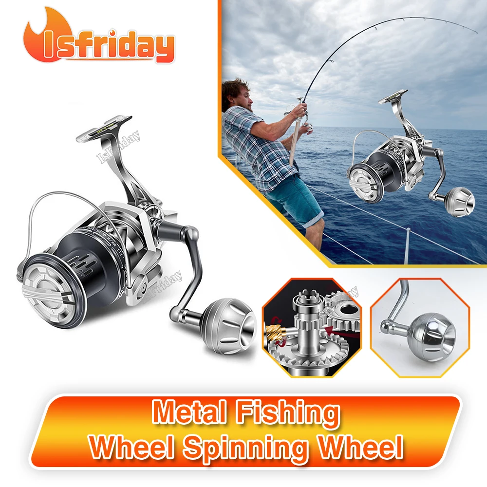 

8000-12000 35KG Max Drag Saltwater Fishing Reel Alloy Spool Steel Bearing Alloy Gear Metal Arm Sea Boat Fishing Spinning Reel