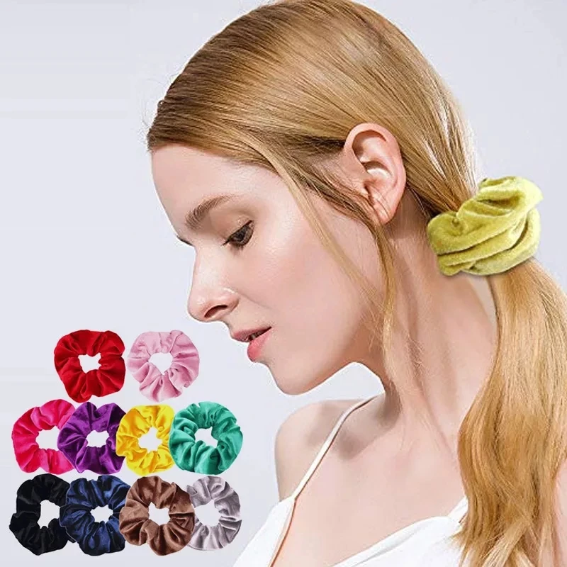 

Velvet Scrunchie Hairband for Women Girls Elastic Hair Rubber Bands Hair Accessories Headband Gum Hair Tie Rope Ponytail Holder