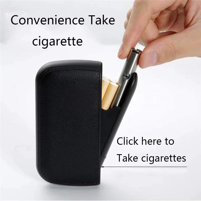 Новый дизайн стильный кожаный Встроенный чехол для сигарет с USB-зажигалкой