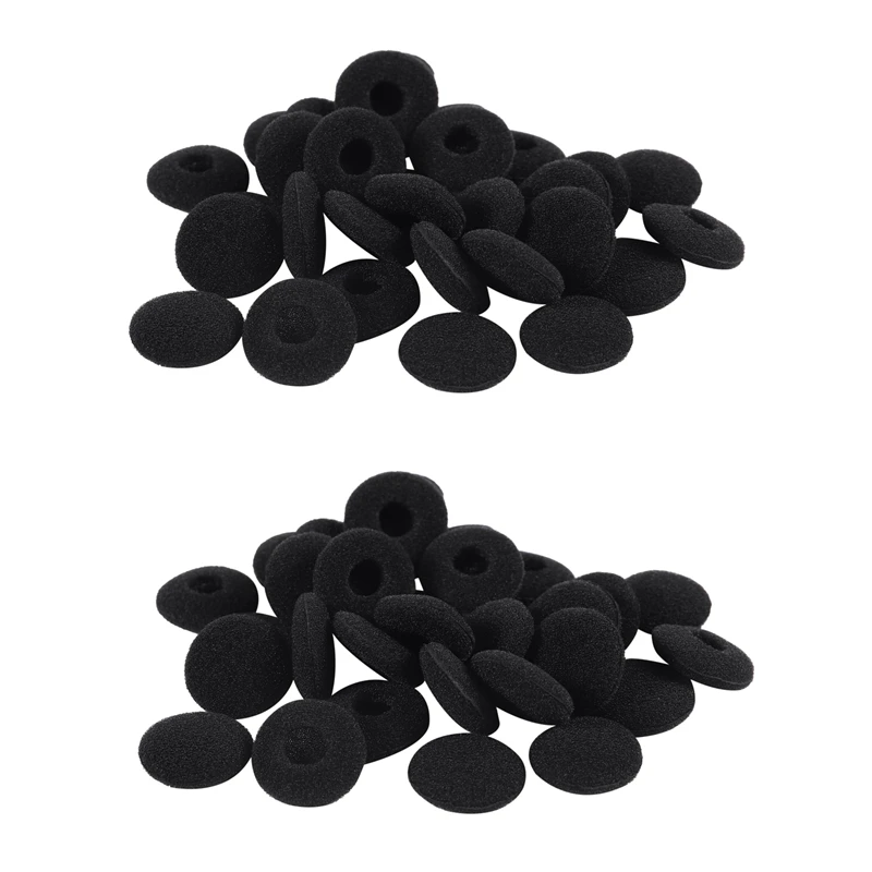 

2X Replacement Earphone In Soft Foam Sponge Bearing Headsets Covers Black