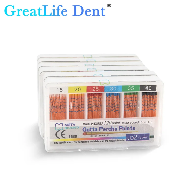 GreatLife Dent 10 упаковок/лот конус 0 2/0 4/0 6 размер 15/20/25/30/35/40 стоматологические точки Gutta
