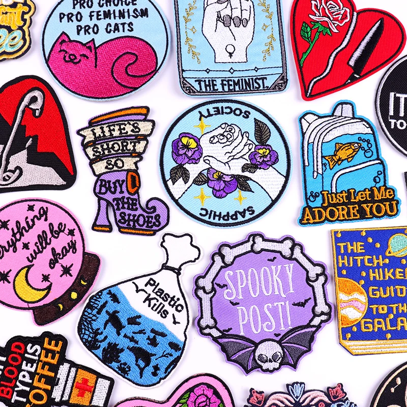 

Cartoon Patch Letter Flower Embroidered Patches For Clothing Thermoadhesive Patches On Clothes Love Embroidery Ironing Stickers