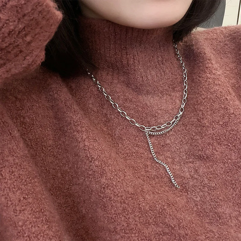 

Ожерелье женское из серебра 925 пробы с двумя искусственными камнями, широкое ювелирное изделие, подарок на свадьбу, вечеринку, день рождения