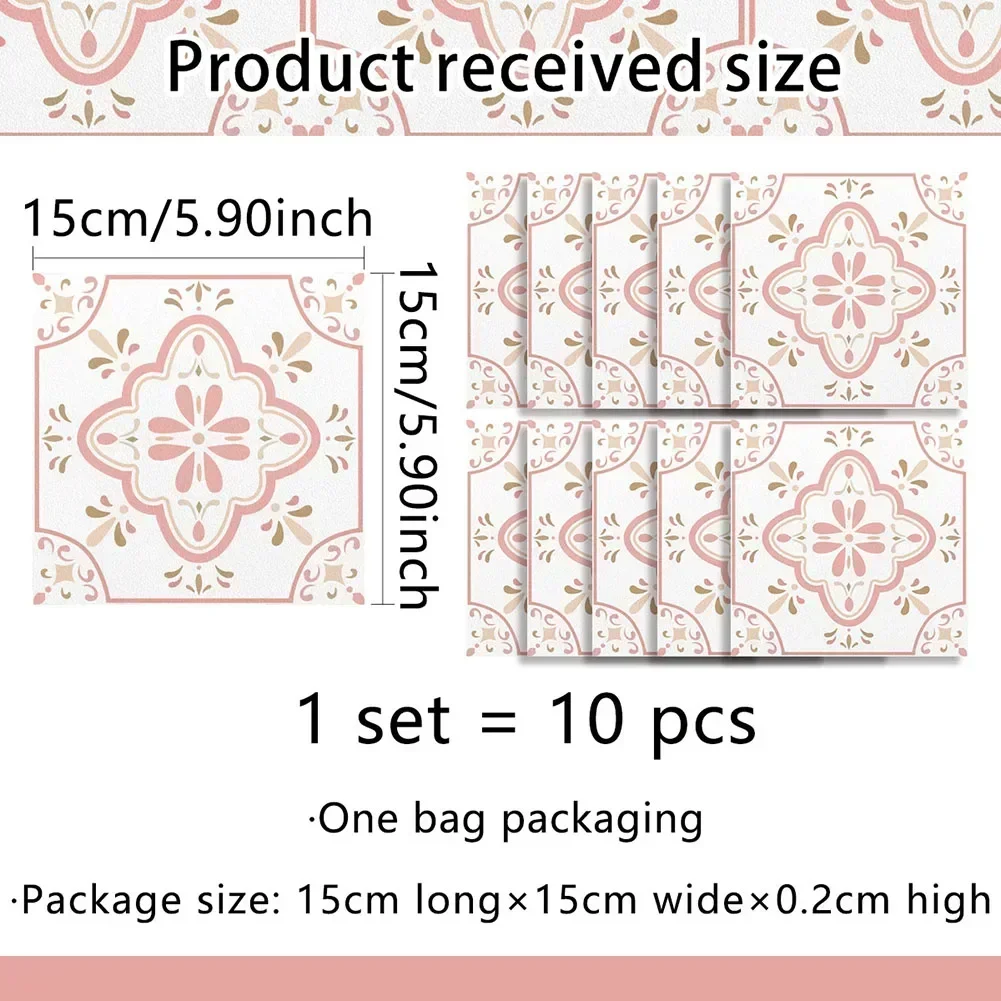 

Розовые 3D наклейки на плитку ПВХ