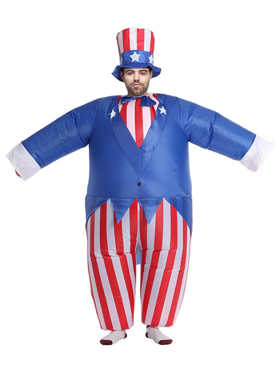

JYZCOS Inflatable Uncle Sam Costume Forum Novelties Patriotic Party Full Body Suit with Hat Adult Cosplay Fancy Dress